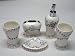 New Rare Splendid Flower 5 Pcs Bathroom Accessory Set - Resin