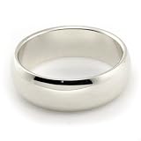 10K White Gold Wedding Bands 6mm half round