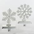 Pack of 4 Silver Elegant Snowflake Christmas Stocking Holders