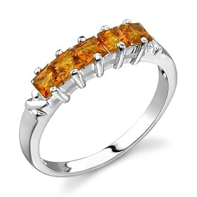 Buy Sterling Silver 0.50 cts Princess Cut Citrine Ring Size 8 by Peora
