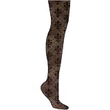 FLEUR DE LIS NICOLE MILLER PATTERNED BROWN TIGHTS - M/L