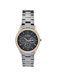 Skagen Womens 347LRXM Quartz Stainless Steel Case Brown Dial Chronograph Watch