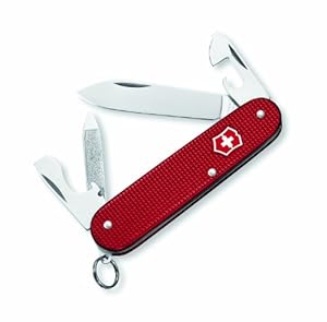 Victorinox 53043 Cadet Swiss Army Knife, Red Alox, Ribbed