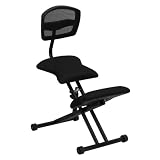 Ergonomic Kneeling Chair with Black Mesh Back and Fabric Seat [WL-3440-GG]