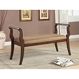 Swansea Solid Wood Bench in Distressed Walnut