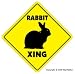 RABBIT CROSSING - Sign - bunny xing cage pet lover gift