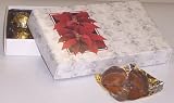 Scott's Cakes 1/2 Pound Milk Chocolate Covered Caramels in a Poinsettia Box