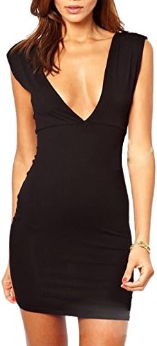 RedExtend Sexy Plunging V-neckline Club Wear Bodycon Dress Size L