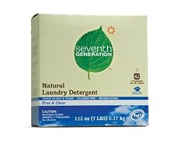 Seventh Generation Natural Laundry Detergent with Non-Chlorine Bleach, Free & Clear, Powder, 112-Ounce Boxes (Pack of 4)