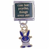 It's Happy Bunny Cute But Psycho Animals Licensed Italian Charms Bracelet Link