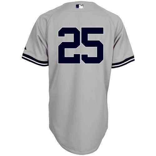 MLB Men's New York Yankees Mark Teixeira Six Button Authentic Road Jersey (Road Gray, 40/Medium)