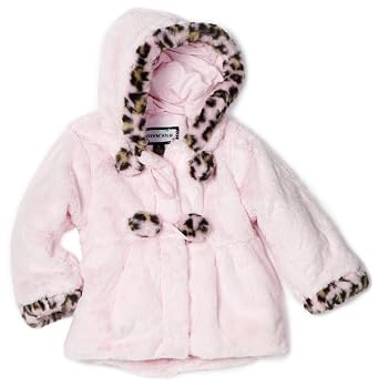 Rothschild Girls Toddler Faux Fur Teddy Jacket with Leopard Trim