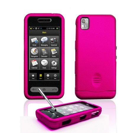 Samsung M800 Instinct Smart Touch "SMARTTOUCH" Lens Cell Phone Rubber Feel Hot Pink Protective Case