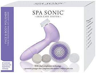 Spa Sonic Skin Care System Face and Body Polisher 7-Piece Professional Kit, Lavender 1 ea