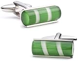 Green Catseye Tube Cufflinks