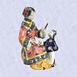 Chinese maiden statue teacher porcelain sculpture New