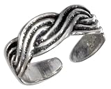 STERLING SILVER ANTIQUED WOVEN TOE RING