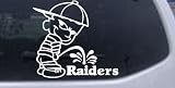 White 8in X 7.5in -- Pee On Raiders Car Window Wall Laptop Decal Sticker