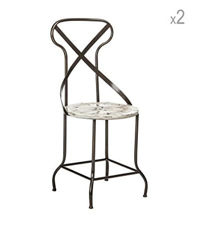 Metal Loft Set x 2 Sedie Artigianale Bianco