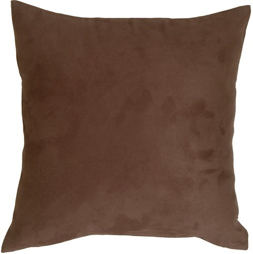 Pillow Decor - 19x19 Royal Suede Brown Decorative Throw Pillow