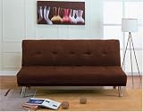 ONE NEW CONTEMPORARY MICROFIBER SOFA BED, #7210, BROWN