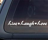 Live Laugh Love Car Decal / Sticker - White
