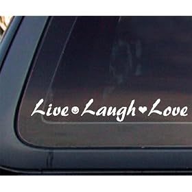 Live Laugh Love Car Decal / Sticker - White
