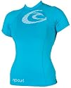 Rip Curl Womens Classic Cindy Warhol Short Sleeve Rash Guard (Aqua, 10)