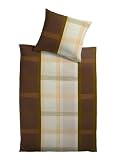 Kinzler B-02826/02 Bettw&auml;sche Design 8 / Mikrofaser / 65 x 100 + 160 x 210 cm / Schweiz / beige-braun
