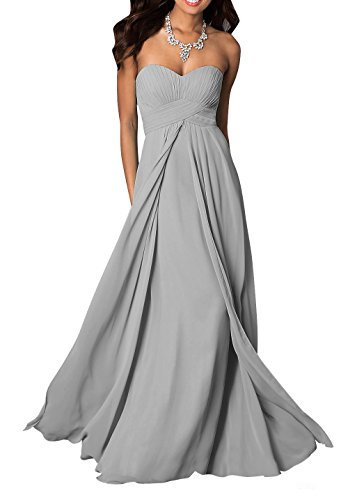 WeiYin Women's Chiffon Long Sweetheart Evening Gown Party Dresses