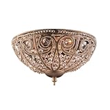 Elizabethan Dark Bronze 13 inch Crystal Flush-Mount Ceiling Fixture