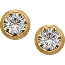 18K Gold Plated 4mm CZ Titanium Stud Earrings