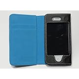 レザー カバー iphone4/4ｓ カードポケット付 5色 ブルー