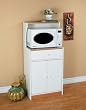 New Microwave Cart in White and Oak Finish By Mylex Furniture
