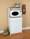 New Microwave Cart in White and Oak Finish By Mylex Furniture