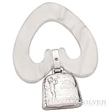 Sterling Silver Little Boy Rattle / Teether with Blue Heart