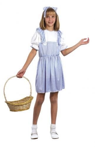 DOROTHY FANCY DRESS COSTUME WITH GINGHAM HEADBAND CHILDS SIZE 7-10