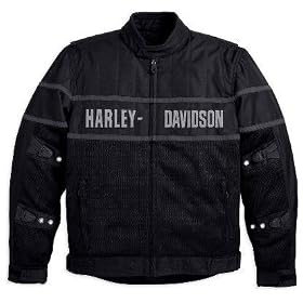 Harley Davidson Men's Classic Cruiser Mesh Jacket. Windproof, waterproof. Reflective piping and graphics. 98248-09VM (Small)