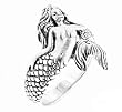Sterling Silver Wrapped Sea Nymph Mermaid Ring (Size 4,5,6,7,8,9,10,11,12,13,14,15)