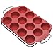 Roshco Silicone Twelve-Cup Muffin Pan with Sled, Red