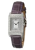 Jaeger-LeCoultre Reverso Duetto Womens's Manual Watch 18K White Gold Silver Dial with Diamonds on Purple Leather Strap Q2663405