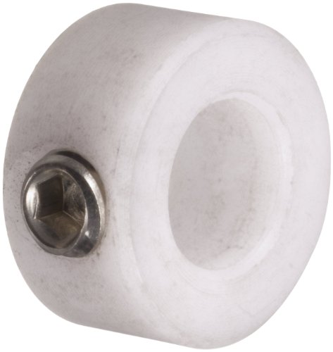 Climax Metal NC-037 Shaft Collar, Set Screw Style, One Piece, Nylon, 3/8" Bore, 3/4" OD, 7/16" Width, With 1/4-20 x 3/16 Set Screw