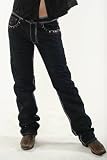 Royal Testament Iron Cross Jeans Boot Cut with leather detailing