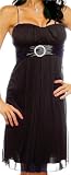 Black Flowy Spaghetti Strap Pleated Evening Prom Party Dress