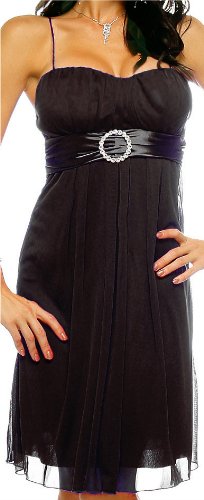 Black Flowy Spaghetti Strap Pleated Evening Prom Party Dress