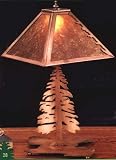 LAMPS BEAUTIFUL Rustic Lodge Leaf Edge Shade with Tree Table Lamp by Meyda Tiffany--Excellent customer service--see our feedback.