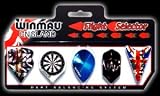 Winmau darts flight selector - five different shapes and patterns of flight.