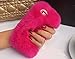 iPhone 6 6s Case, Fast Jewelry? Bling Crystal Rhinestone Design Fashion Colour Fluffy Soft Genuine Rex Rabbit Fur Winter Warm Case for Apple iPhone 6 4.7 Inch - Rose Red
