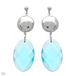 Made in Italy Attractive Earrings With Simulated gems 925 Sterling silver. Total item weight 14.9g Length 62mm
