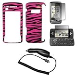 Zebra Skin Hot Pink and Black Stripes Design Snap-On Cover Hard Case Cell P ....